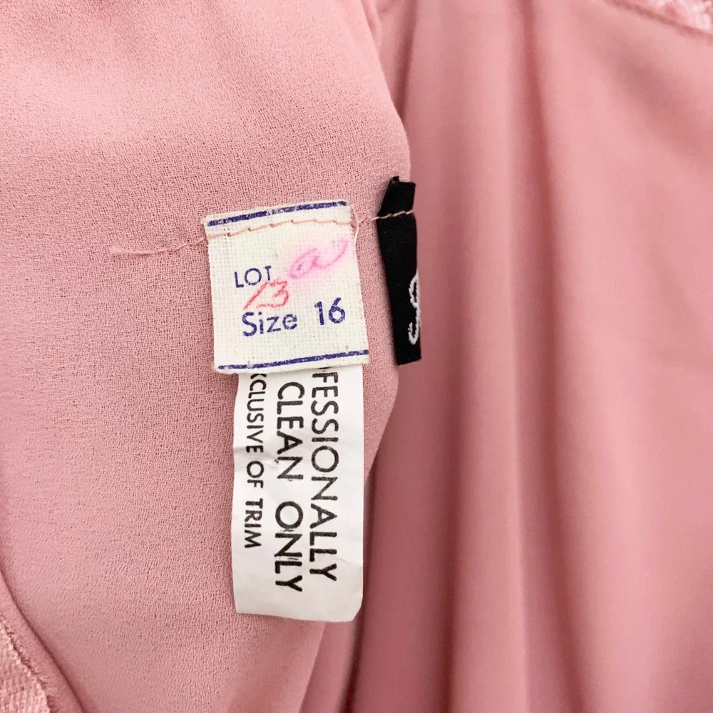 Vintage 70's Pink Maxi Dress Sheer Jacket 2‎ piece set